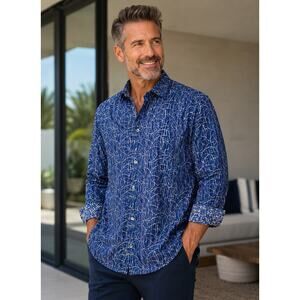 Robert Graham Shirt Mens XL Silver City Button Up Limited Edition Flip Cuffs